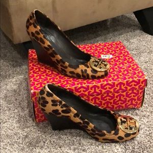 Tory Burch leopard wedges